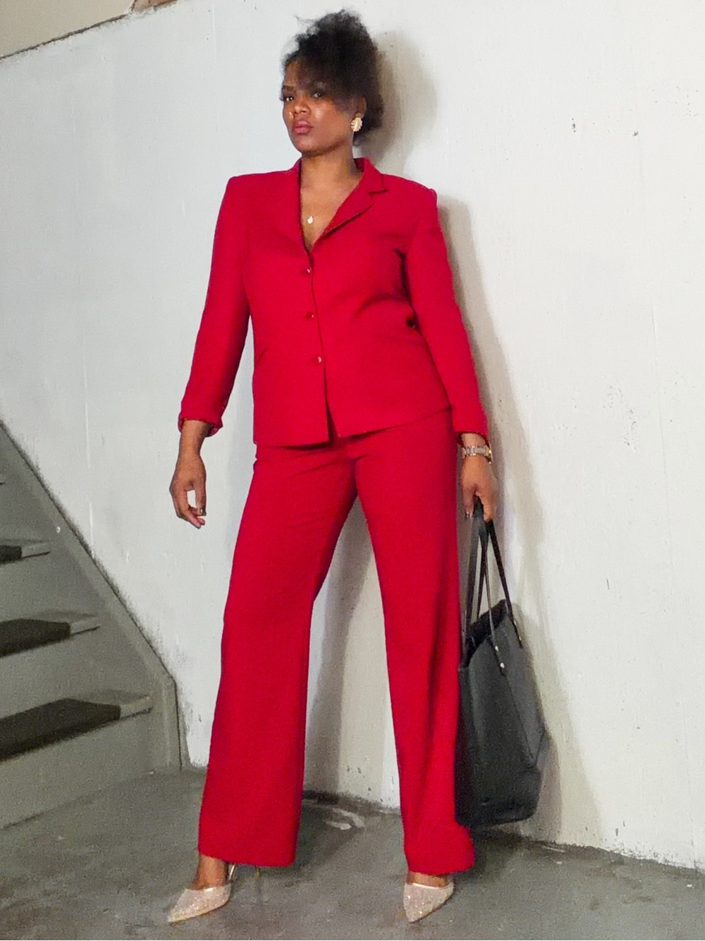 Liz Claiborne Bold Red Tailored Pant Suit